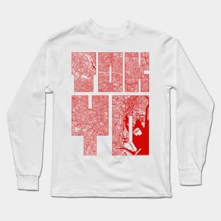 Tokyo, Japan City Map Typography - Oriental Long Sleeve T-Shirt